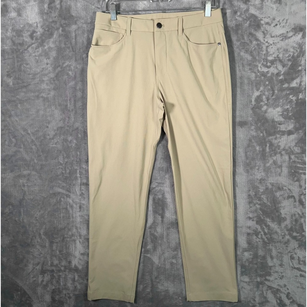 Lululemon ABC Classic Fit Pants Mens 30x28 Beige Khaki Straight Warpstreme